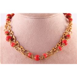 Unknown | Coral & Gold Necklace