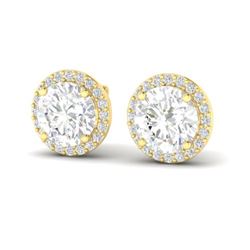 3.50 CTW VS/SI Diamond Certified Earrings 18K Yellow Gold - REF-942N5Y - 21490