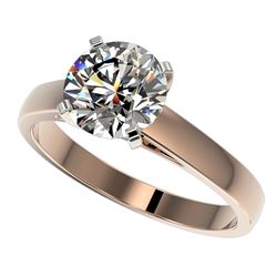 2.05 CTW Certified G-Si Quality Diamond Engagement Ring 10K Rose Gold - REF-578M5F - 36553