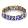 Image 4 : 36.98 CTW Royalty Tanzanite & VS Diamond Bracelet 18K Yellow Gold - REF-718M2F - 39023