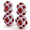 Image 2 : 33.5 CTW Royalty Designer Ruby & VS Diamond Earrings 18K White Gold - REF-518M2F - 39312