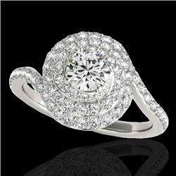 2.11 CTW H-SI/I Certified Diamond Solitaire Halo Ring 10K White Gold - REF-240Y9N - 34513