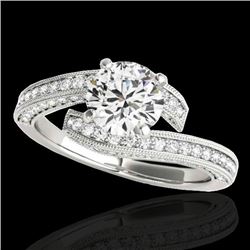 2 CTW H-SI/I Certified Diamond Bypass Solitaire Ring 10K White Gold - REF-227W3H - 35133