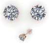 Image 2 : 3.09 CTW VS/SI Diamond Stud Solitaire Earrings 18K Rose Gold - REF-957R2K - 35699