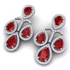 Image 5 : 29.23 CTW Royalty Designer Ruby & VS Diamond Earrings 18K White Gold - REF-509F3M - 39363