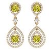 Image 1 : 3.9 CTW Fancy Yellow SI Diamond Earrings 18K Yellow Gold - REF-336M4F - 39119