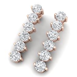 6 CTW Certified SI/I Diamond Earrings 18K Rose Gold - REF-436N4Y - 39999