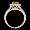 Image 2 : 2.51 CTW Certified Si Fancy Intense Yellow Diamond Solitaire Halo Ring 10K Rose Gold - REF-337X3T - 