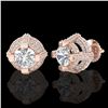 Image 2 : 2.75 CTW VS/SI Diamond Solitaire Micro Pave Stud Earrings 18K Rose Gold - REF-320F2M - 36951
