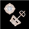 Image 4 : 2.75 CTW VS/SI Diamond Solitaire Micro Pave Stud Earrings 18K Rose Gold - REF-320F2M - 36951