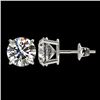Image 2 : 2.59 CTW Certified H-SI/I Quality Diamond Solitaire Stud Earrings 10K White Gold - REF-356T4X - 3668