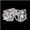 Image 4 : 2.59 CTW Certified H-SI/I Quality Diamond Solitaire Stud Earrings 10K White Gold - REF-356T4X - 3668