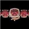 Image 1 : 40 CTW Pink Tourmaline & Micro VS/SI Diamond Halo Bracelet 14K Rose Gold - REF-476T5X - 23320