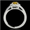 Image 2 : 1.6 CTW Certified Si Fancy Intense Yellow Diamond Solitaire Halo Ring 10K White Gold - REF-180M2F - 