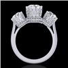 Image 1 : 3.06 CTW VS/SI Diamond Solitaire Art Deco 3 Stone Ring 18K White Gold - REF-585M8F - 36848