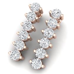 3 CTW Certified VS/SI Diamond Earrings 18K Rose Gold - REF-200K5R - 40020