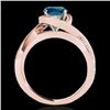 Image 2 : 1.15 CTW SI Certified Fancy Blue Diamond Solitaire Ring 10K Rose Gold - REF-150T9X - 34841