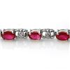 Image 2 : 7.12 CTW Ruby & Diamond Bracelet 14K White Gold - REF-53X8T - 13953