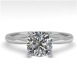 1 CTW Cushion Cut VS/SI Diamond Engagement Designer Ring 14K White Gold - REF-272F3M - 38464