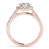 Image 2 : 1.07 CTW Certified VS/SI Diamond Solitaire Halo Ring 18K Rose Gold - REF-214M2F - 26339