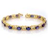 Image 1 : 12.05 CTW Tanzanite & Diamond Bracelet 10K Yellow Gold - REF-94T4X - 10904