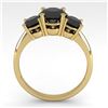 Image 4 : 2 CTW Black Diamond Past Present Future Designer Ring 18K Yellow Gold - REF-91K8R - 32467