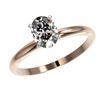 Image 2 : 1 CTW Certified VS/SI Quality Oval Diamond Solitaire Ring 10K Rose Gold - REF-297M2F - 32895