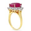 Image 2 : 7.04 CTW Ruby & Diamond Ring 14K Yellow Gold - REF-96R4K - 12863