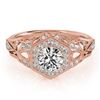 Image 1 : 1.4 CTW Certified VS/SI Diamond Solitaire Halo Ring 18K Rose Gold - REF-410M2F - 26869