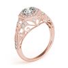 Image 4 : 1.4 CTW Certified VS/SI Diamond Solitaire Halo Ring 18K Rose Gold - REF-410M2F - 26869