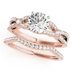 1.5 CTW Certified VS/SI Diamond Solitaire 2Pc Wedding Set 14K Rose Gold - REF-378K2R - 31890