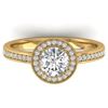 Image 1 : 1.1 CTW Certified VS/SI Diamond Solitaire Micro Halo Ring 14K Yellow Gold - REF-188X5T - 30353