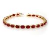 Image 1 : 16.0 CTW Ruby Bracelet 10K Yellow Gold - REF-80Y2N - 13449