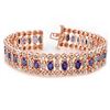 Image 1 : 17.50 CTW Tanzanite & Diamond Bracelet 14K Rose Gold - REF-445M3F - 11196