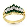 Image 1 : 1.0 CTW Emerald & Diamond Ring 10K Yellow Gold - REF-27T8X - 12542