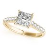 Image 1 : 0.85 CTW Certified VS/SI Princess Diamond Solitaire Ring 18K Yellow Gold - REF-132M8F - 28115