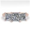 Image 1 : 2.0 CTW Princess VS/SI Diamond 3 Stone Designer Ring 14K Rose Gold - REF-395T8X - 38499