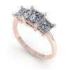 Image 2 : 2.0 CTW Princess VS/SI Diamond 3 Stone Designer Ring 14K Rose Gold - REF-395T8X - 38499