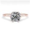 Image 1 : 1.0 CTW VS/SI Cushion Diamond Solitaire Engagement Ring 18K Rose Gold - REF-287T4X - 35897