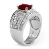 Image 2 : 2.79 CTW Ruby & Diamond Ring 18K White Gold - REF-152R8K - 11828