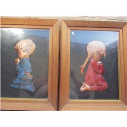 Pair of Copper Praying Children 15x19 ea