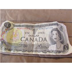 Canadian 1 dollar bill (1973)