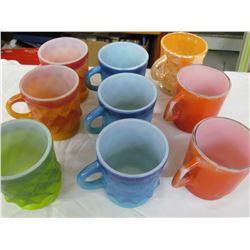 9 Fire King cups