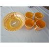 Fire King lustre bowls & 4 cups
