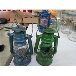 2 small barn lanterns 8"