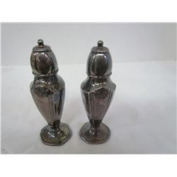 Silver salt & pepper shakers 4 1/2"