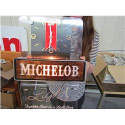 Michelob Light beer - Wall light and clock