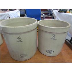 3 & 4 gal crocks - Cracked