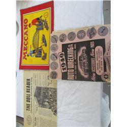 1949 Auto wrecking, The Doll Reader newspapers, Mecano cover