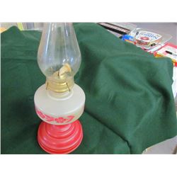 Oil Lamp - Red/White/Clear 18 1/2"